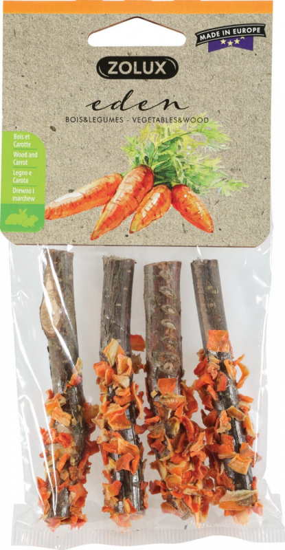 Bûchettes de bois avec petits légumes Eden Bio pour rongeur - plusieurs saveurs
