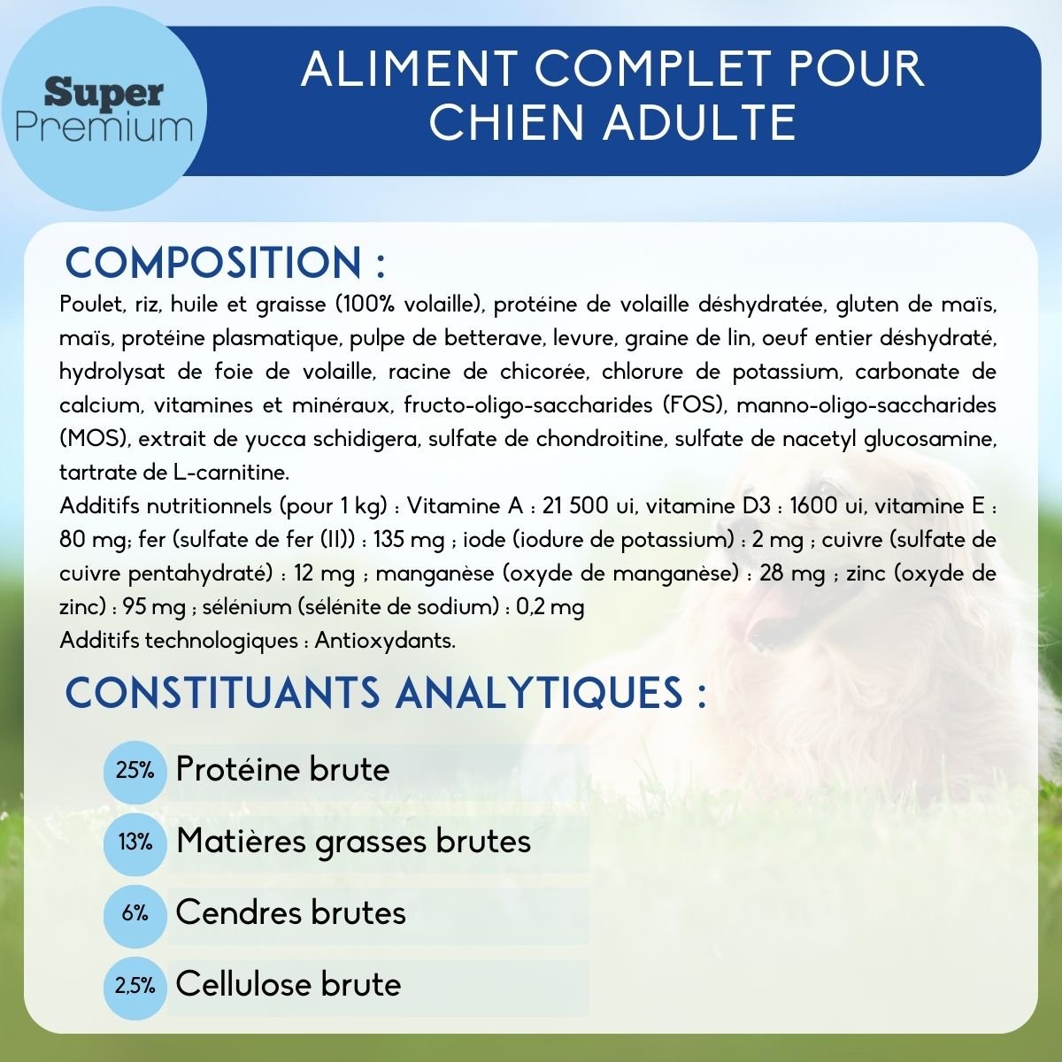 NUTRIVET Super Premium Sensitive Volaille pour chien adulte