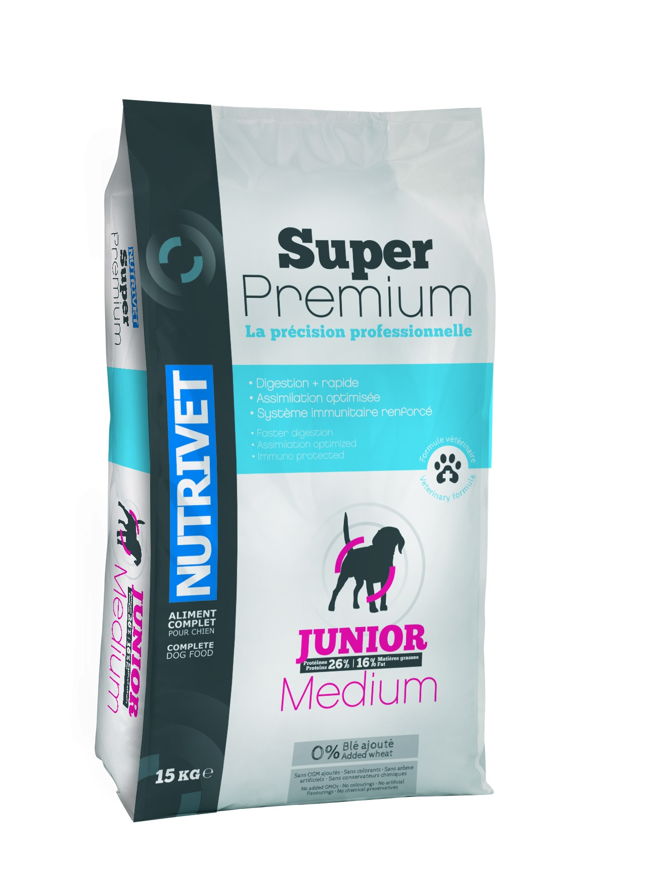 NUTRIVET Super Premium Volaille pour jeune chien de taille moyenne