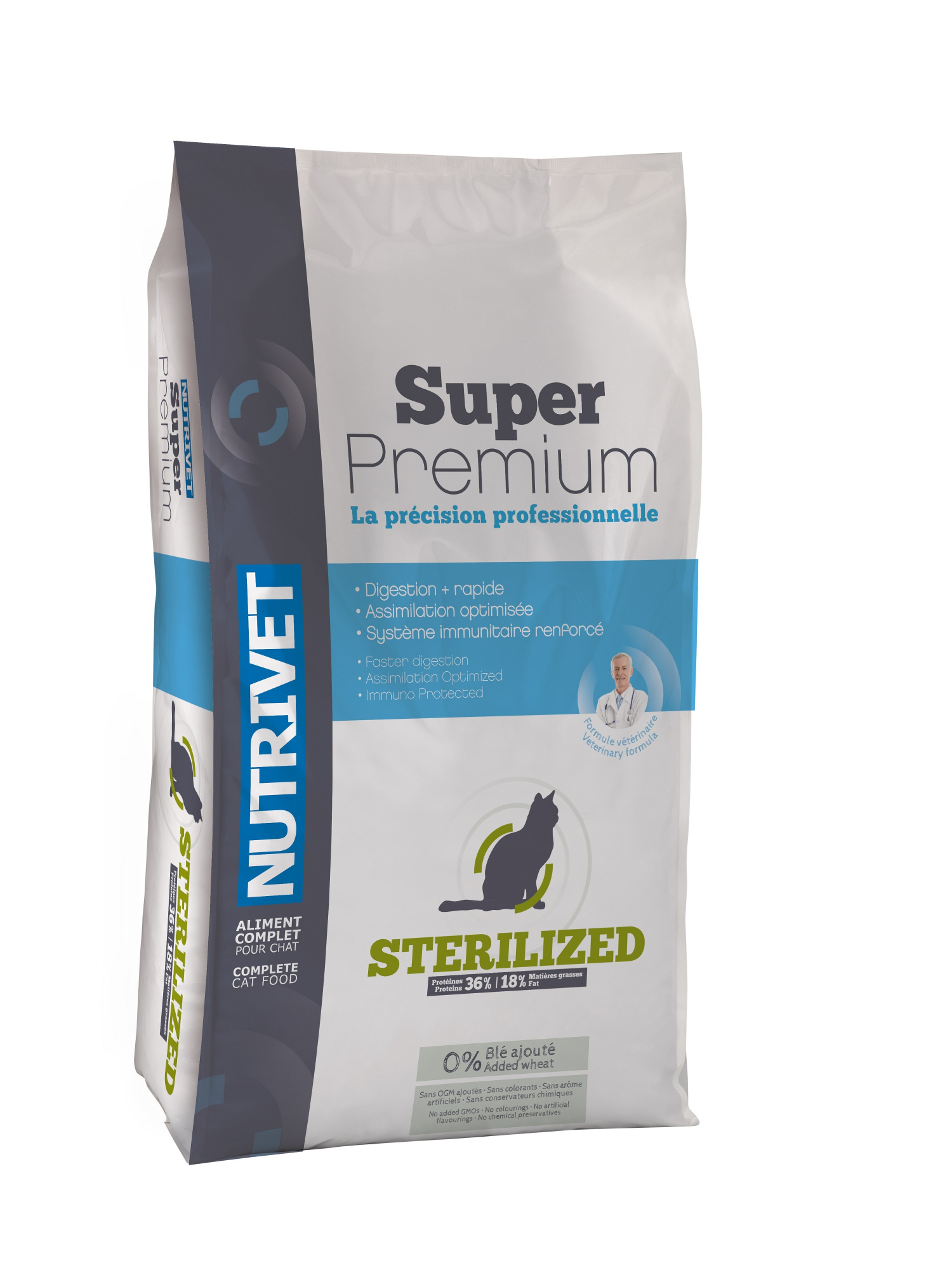 NUTRIVET Super Premium Sterilized - Alimento seco de carne de aves para gato esterilizado