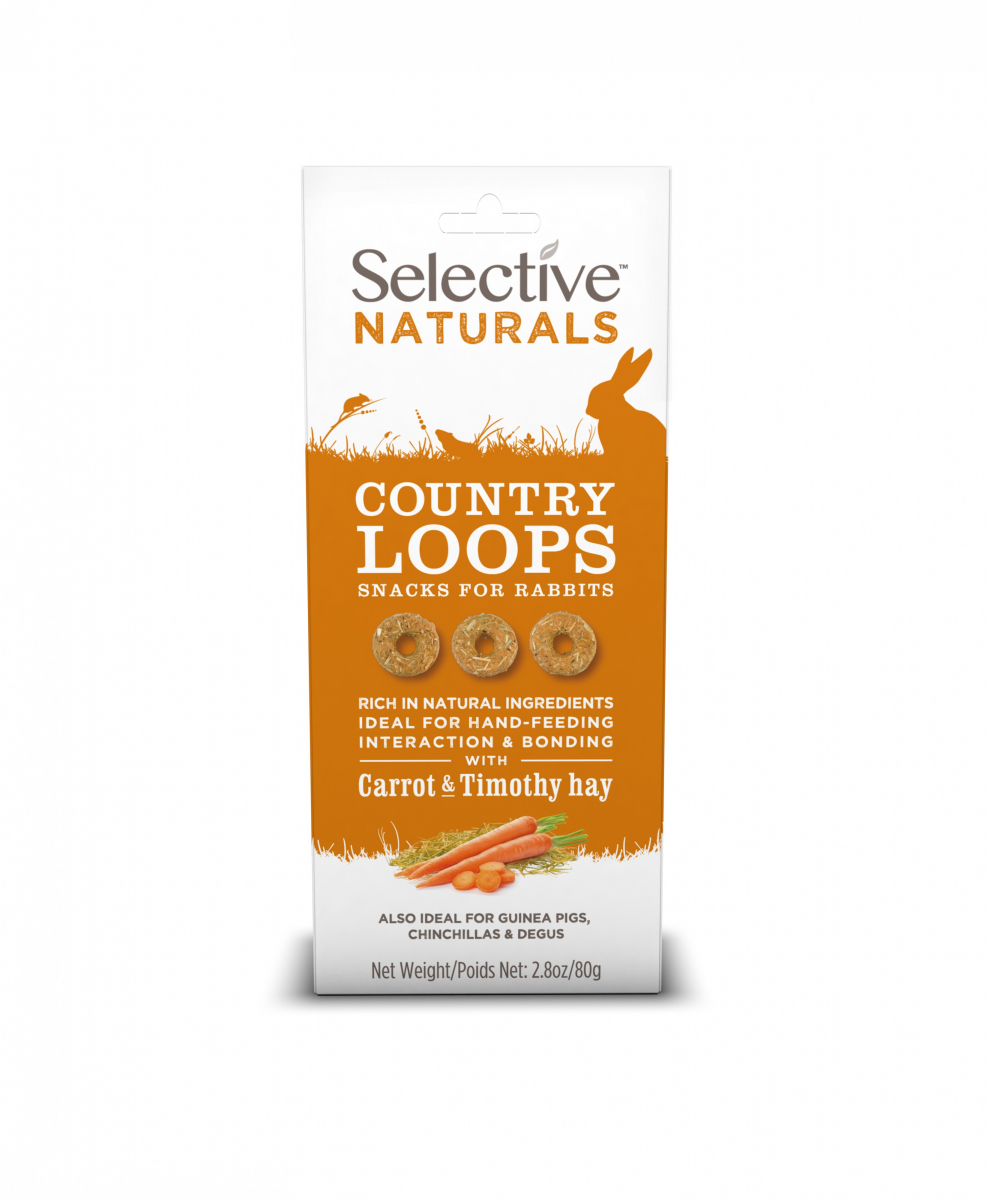 Friandise Selective Country Loops Anneaux pour lapin - Foin de fléole & carottes