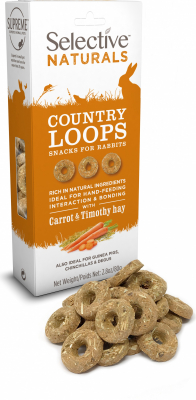 Friandise Selective Country Loops Anneaux pour lapin - Foin de fléole & carottes