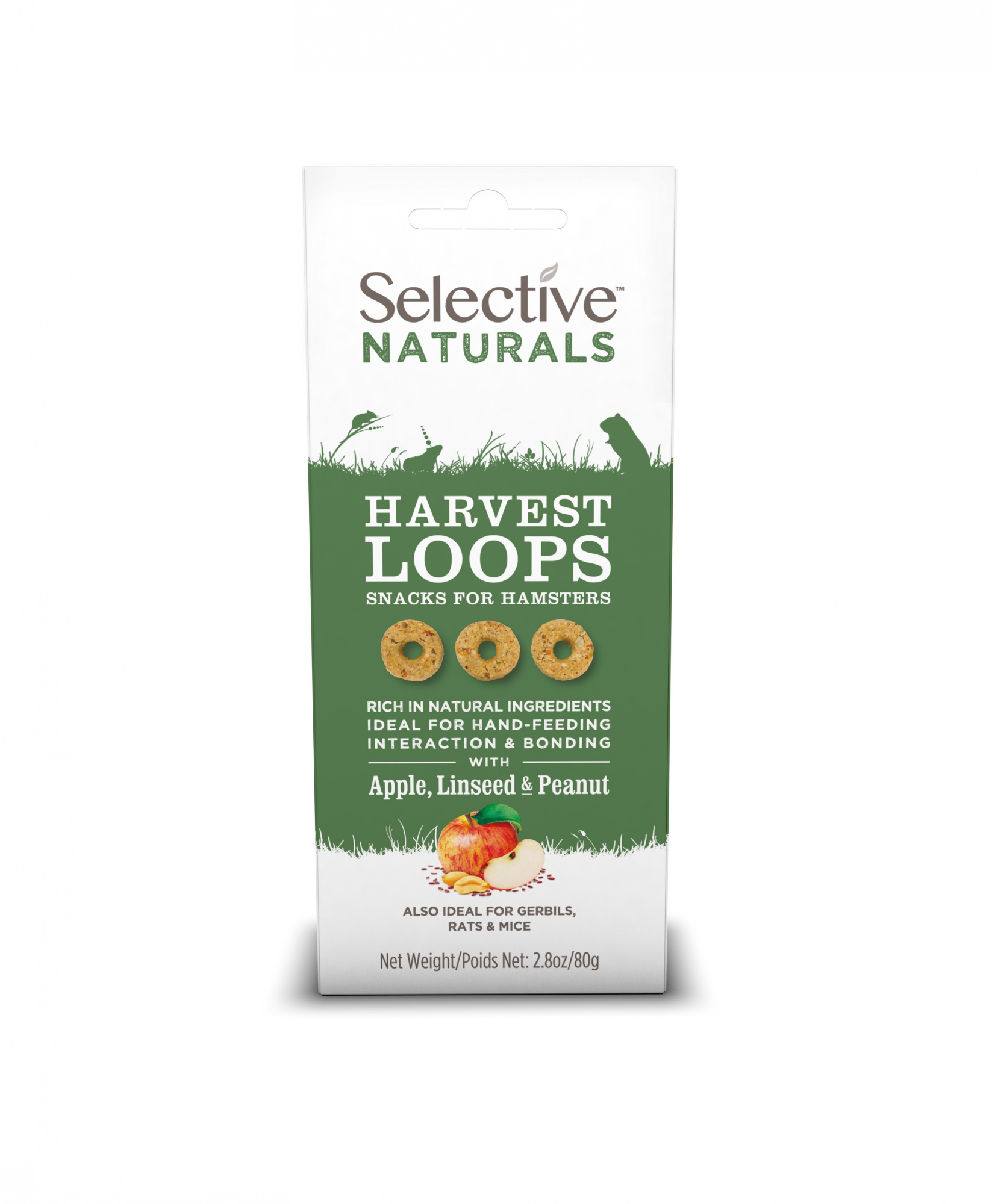 Guloseima Selective Anéis Harvest Loops para hamster - Maçã, sementes de linhaça & amendoins