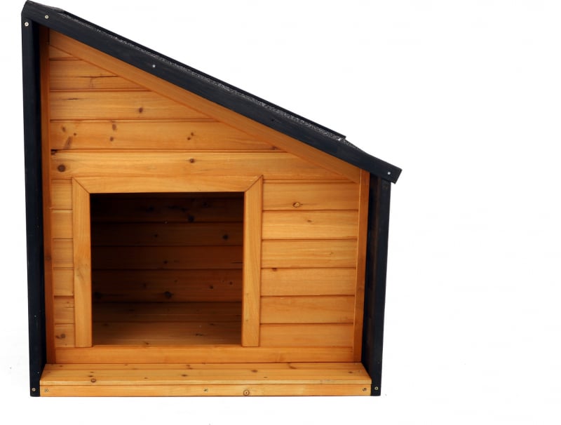Caseta exterior de madera para perros con techo inclinado Zolia Malvik