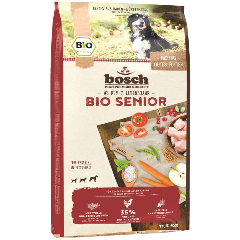 BOSCH Bio Senior Huhn & Preiselbeeren für ältere Hunde