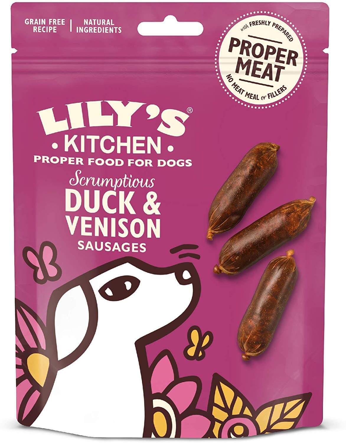 LILY'S KITCHEN Scrumptious Duck and Venison Sausages Snacks für Hunde