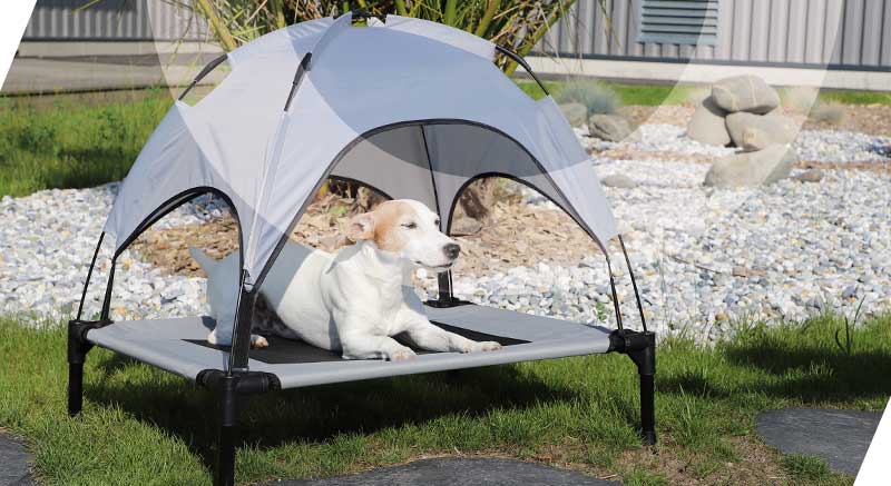 Cama de exterior con parasol para perros Zolia Camper Plus 