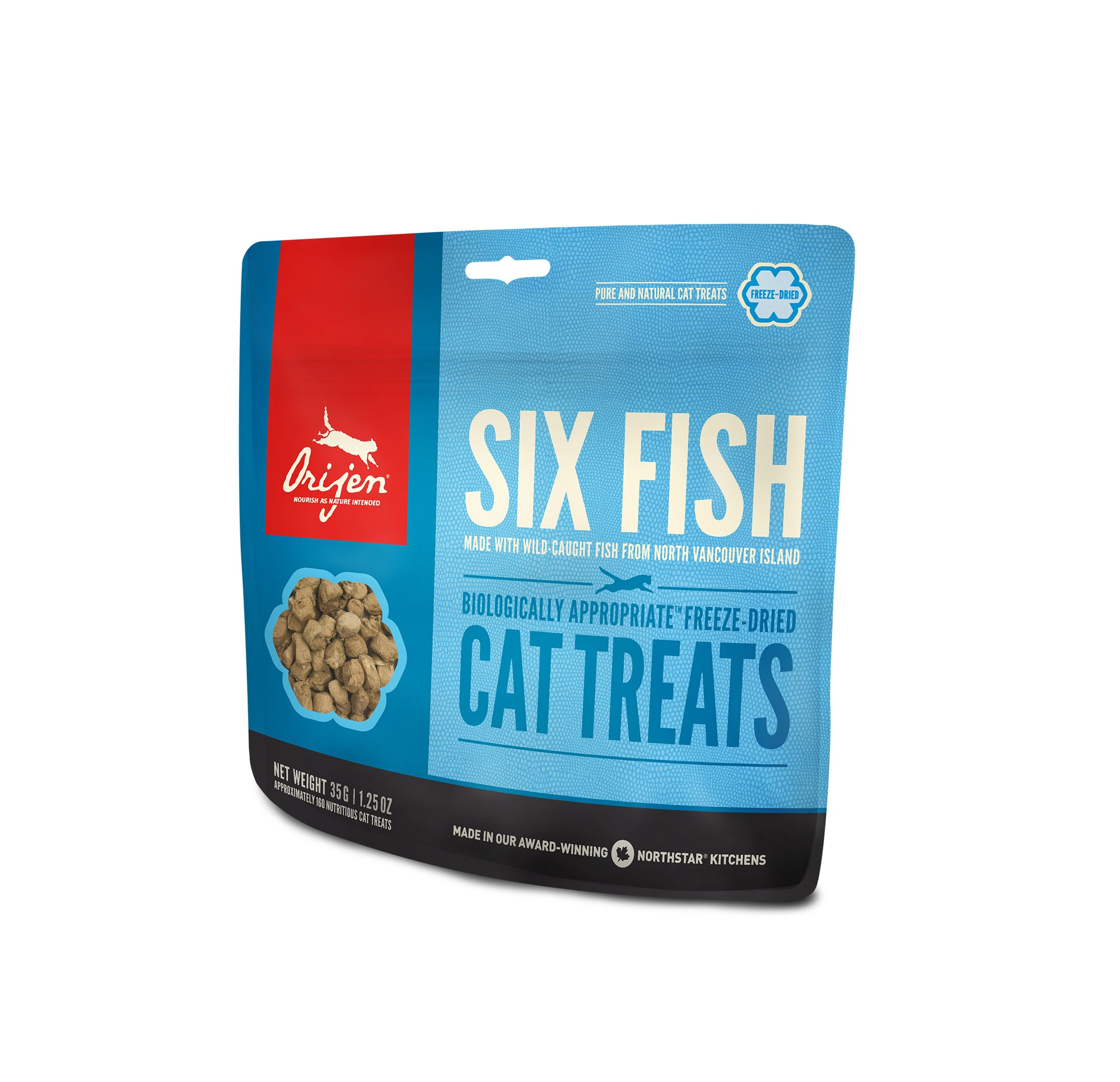 ORIJEN Six Fish Premios para gatos con pescado fresco salvaje