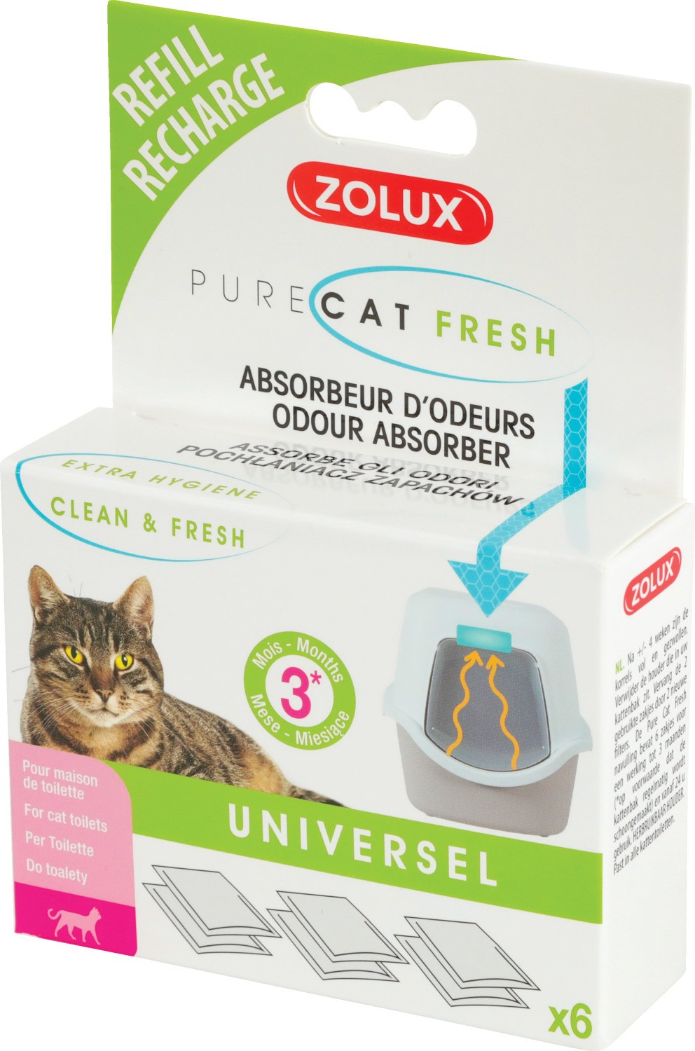 Recarga para kit anti-odores PureCat Fresh - 6 saquetas