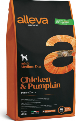 ALLEVA Natural Adult Medium Dog Chicken & Pumpkin