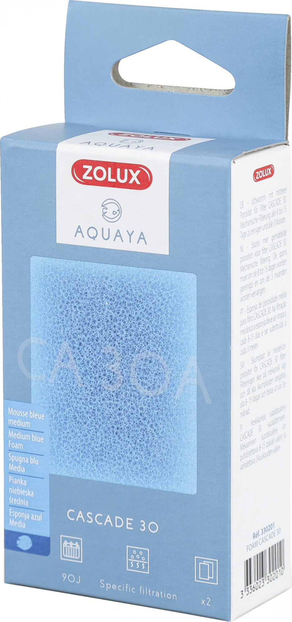 Blauer Schaum für Filter Cascade Aquaya
