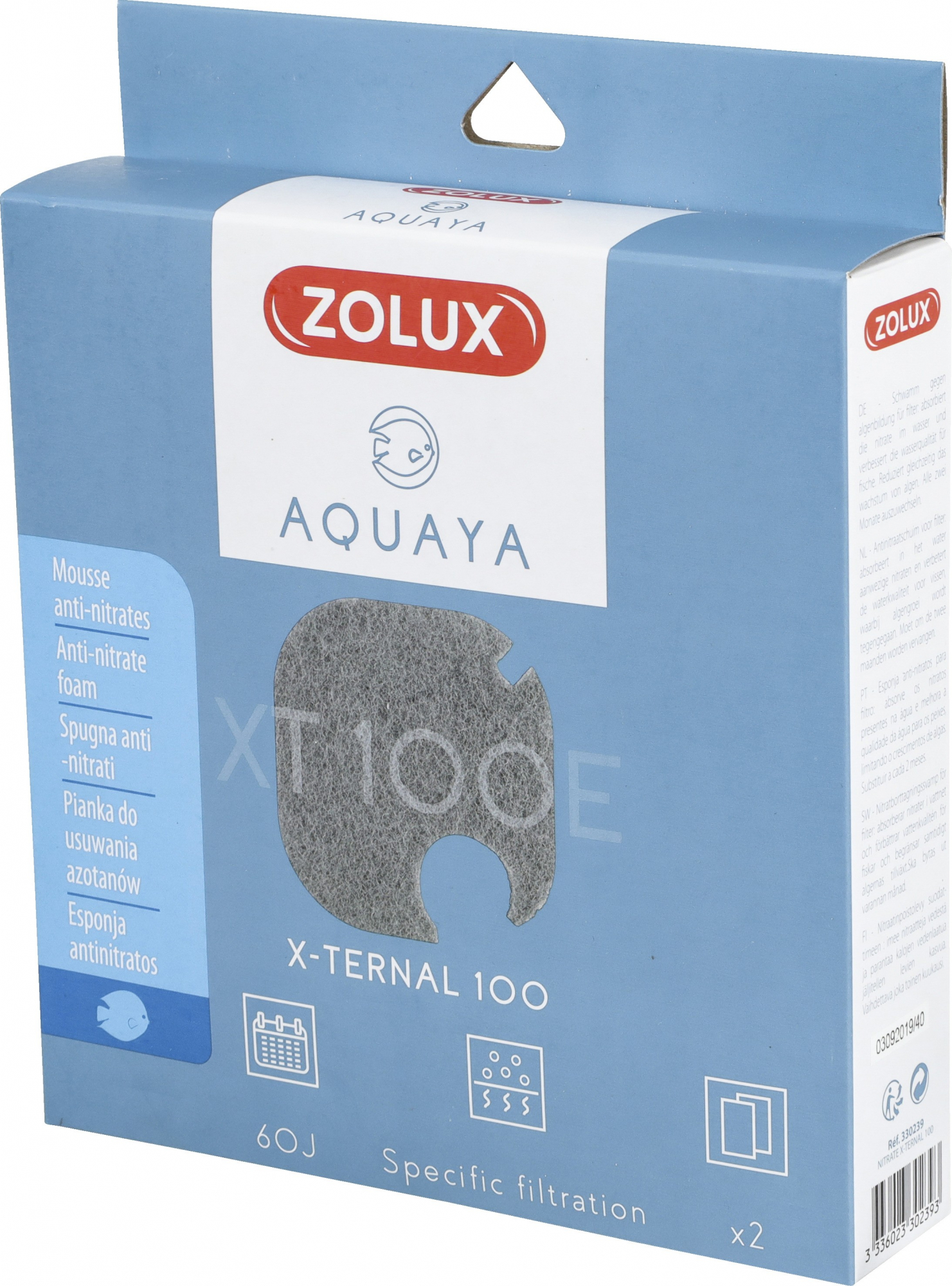 Mousse anti-nitrate pour filtre Xternal Aquaya
