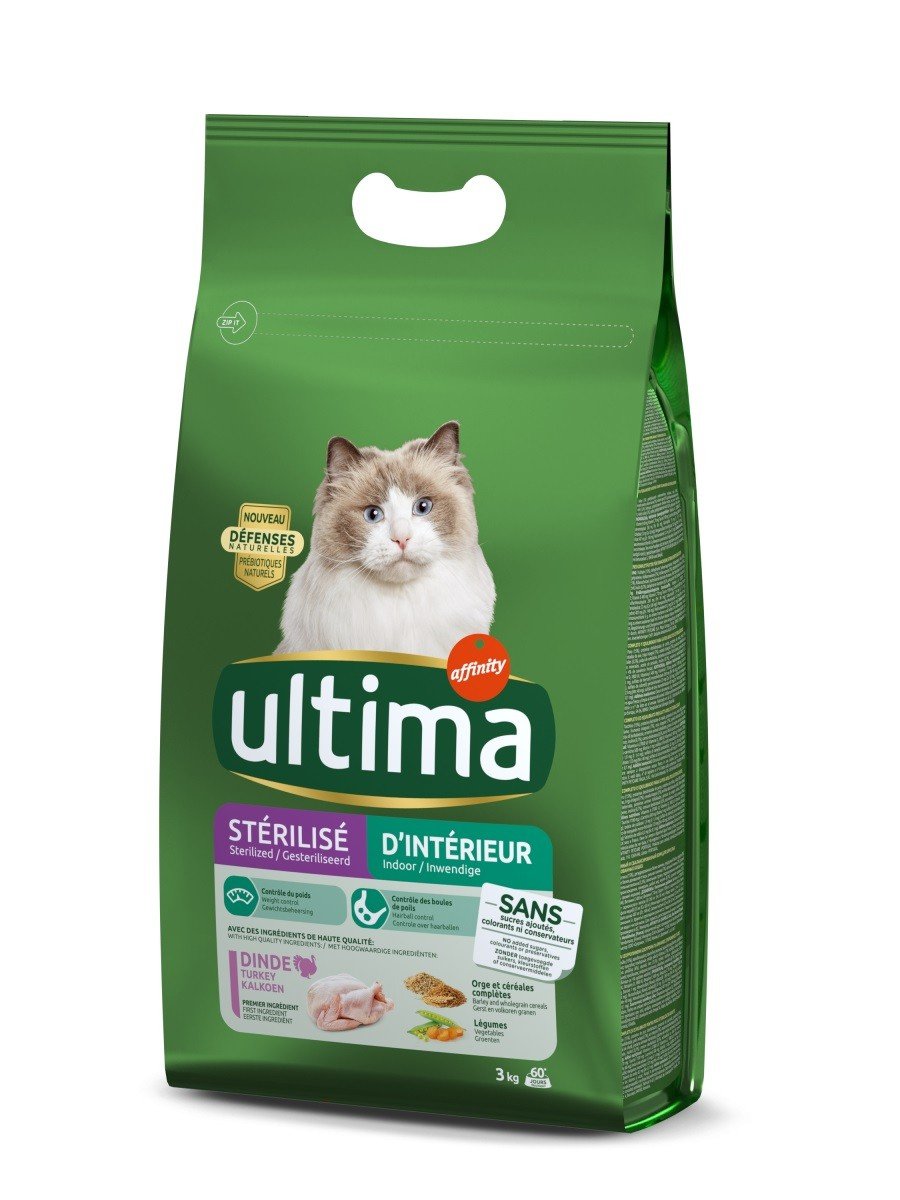 Affinity ULTIMA Stérilisé - Ração seca de peru para gato de interior esterilizado
