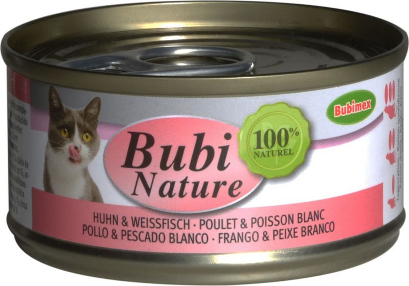 BUBIMEX Bubi nature Comida húmeda para gatos Pollo y Pescado Blanco