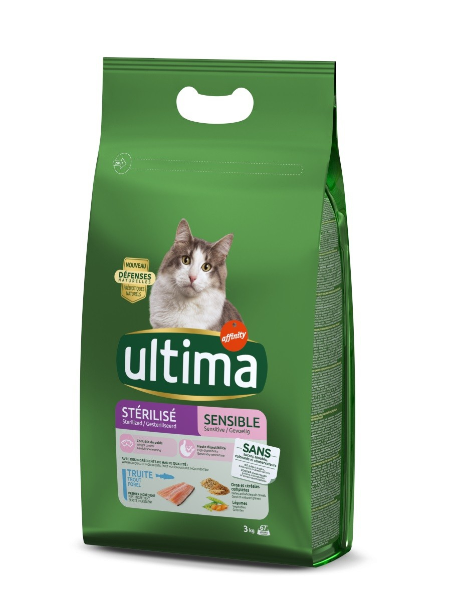Affinity ULTIMA Sterilized Sensitive - Alimento seco com truta para gato