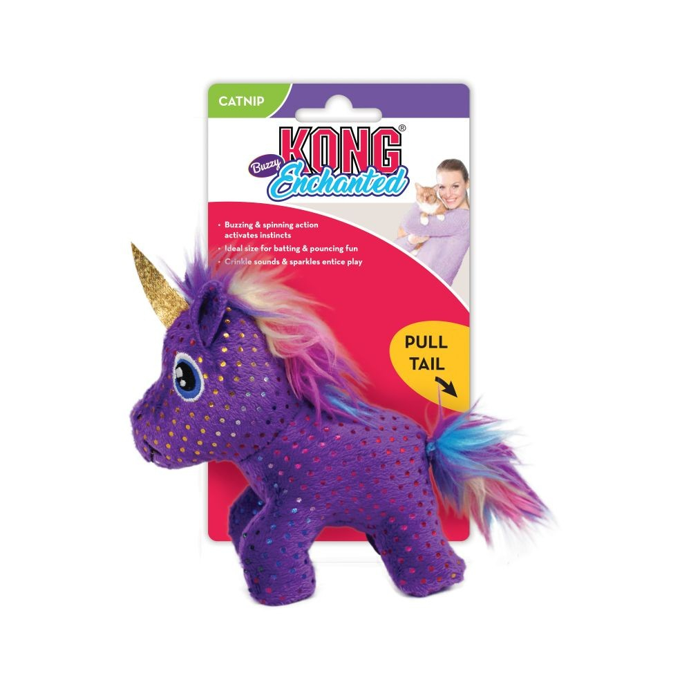 KONG Jouet Enchanted Buzzy Unicorn Plüsch Einhorn Katzenspielzeug