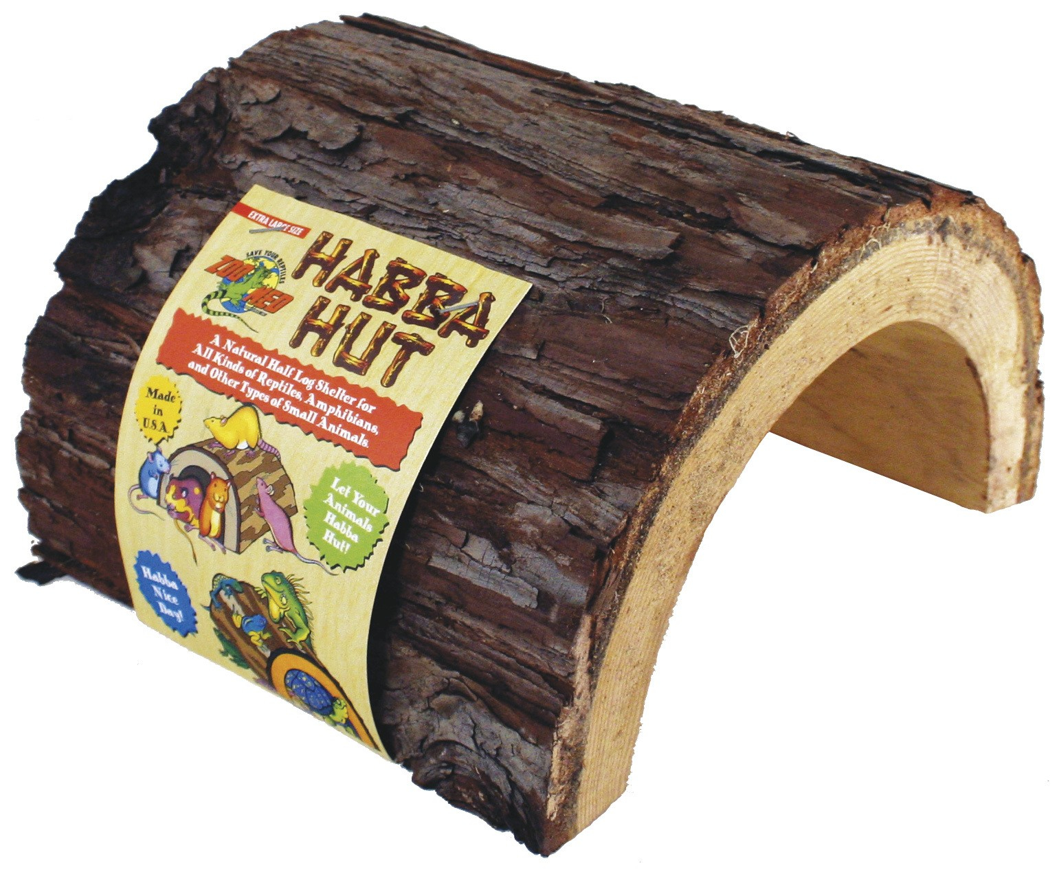 Esconderijo de madeira natural para répteis, anfíbios - 3 tamanhos disponíveis
