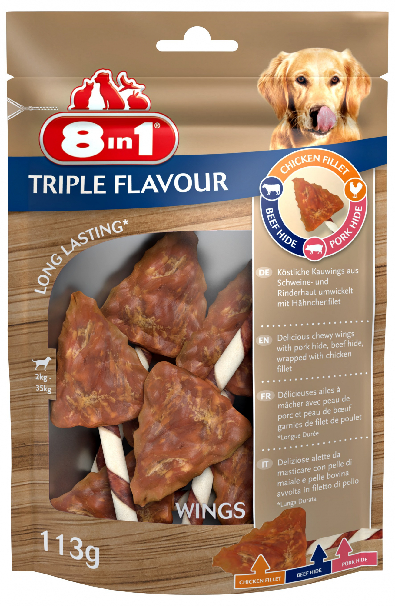 8in1 Triple Flavour Wings Ali da masticare per cani adulti