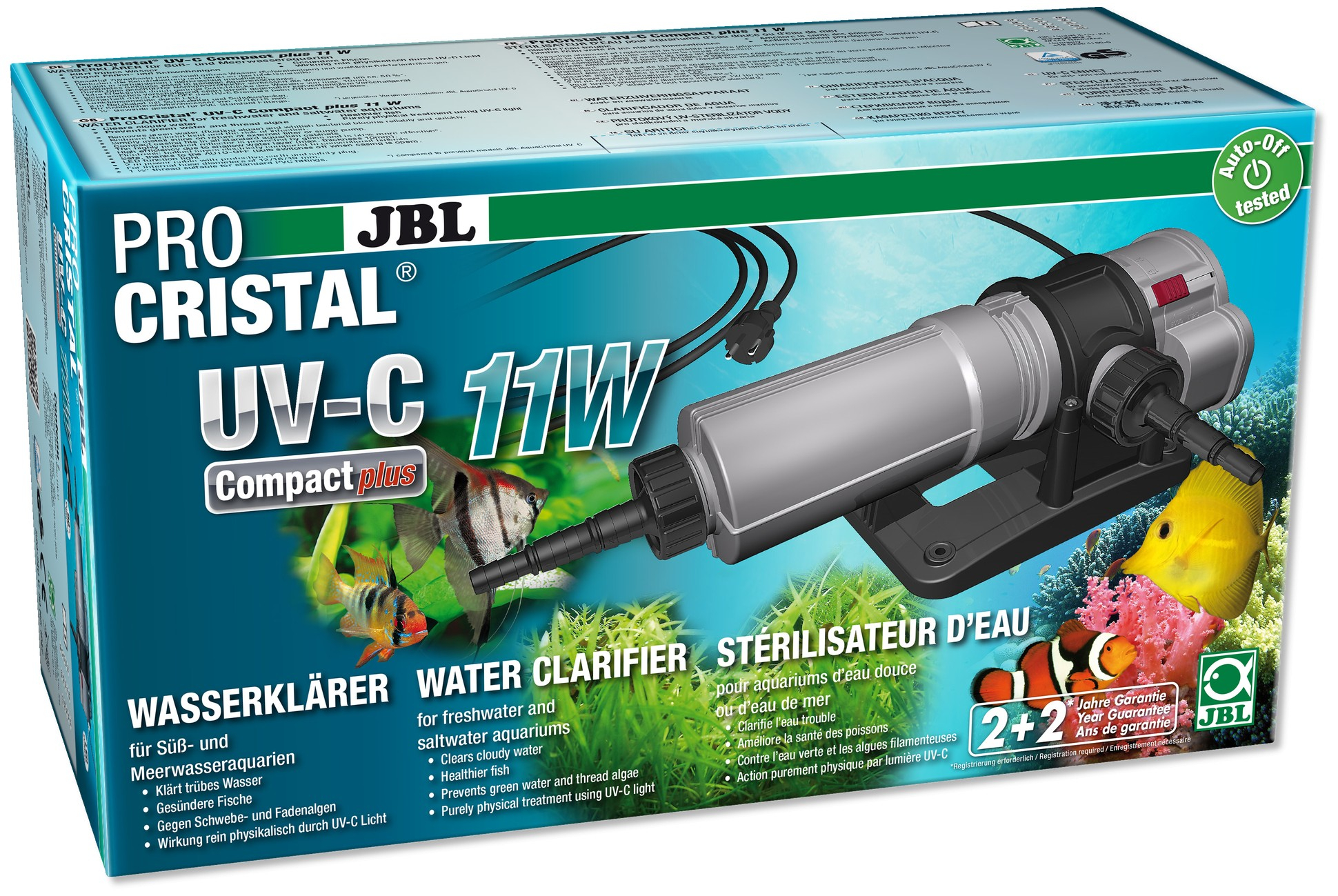 JBL Esterilizador UV-C compacto para acuario de agua dulce , contra la turbiedad del agua