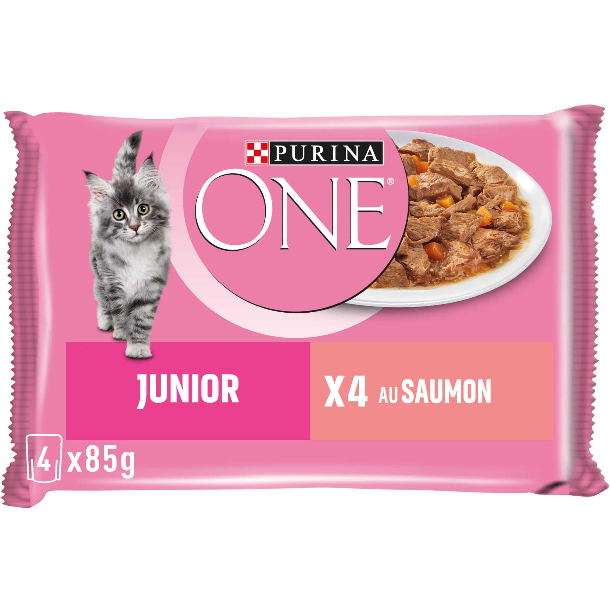 PURINA ONE Junior Salmón Comida húmeda para gatos