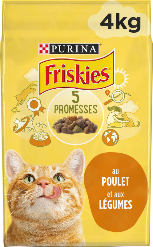 FRISKIES - Ração seca para gato de frango e legumes
