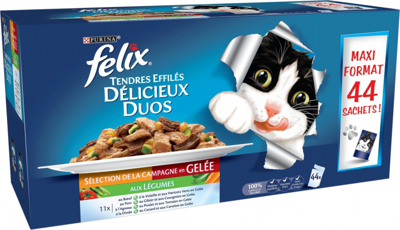 FELIX Tendres Effilés Délicieux Duos en Gelée 44 repas