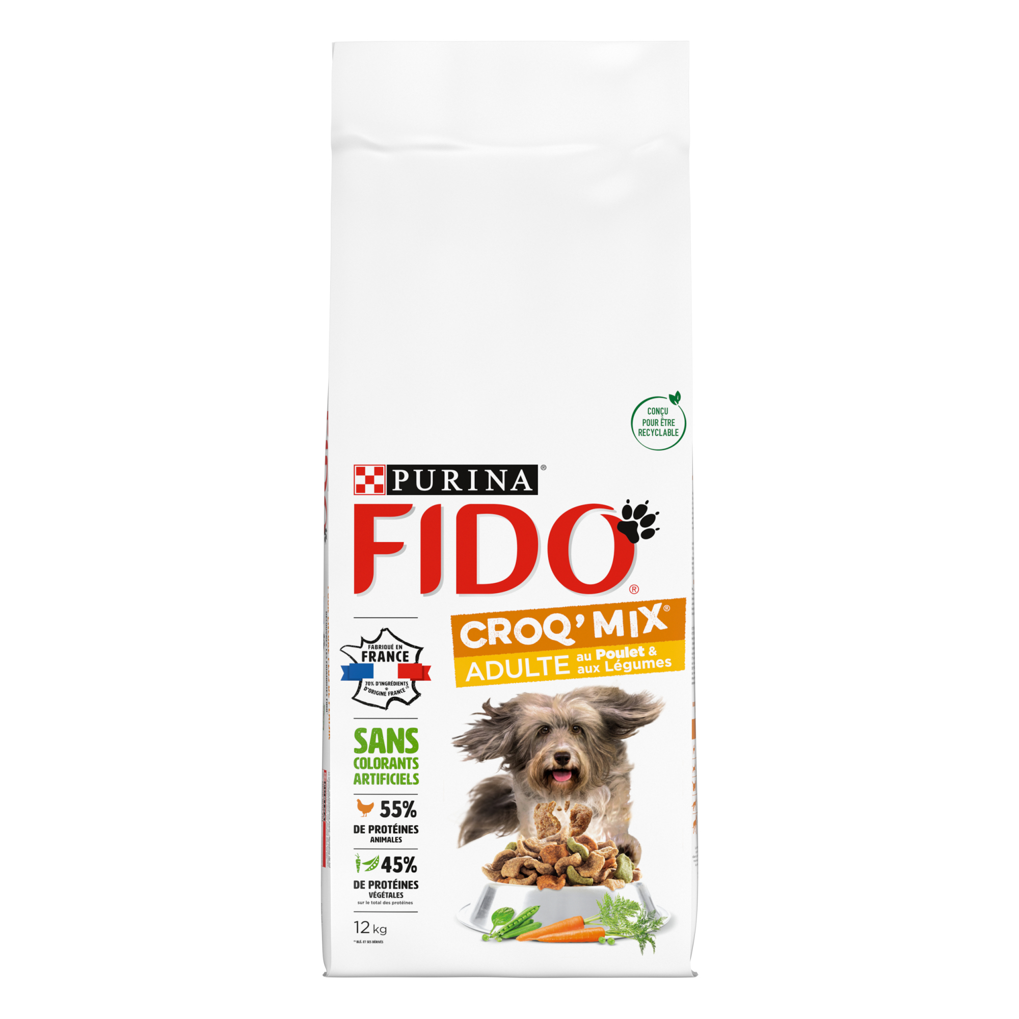 FIDO Croq Mix au boeuf ou poulet pour chien adulte