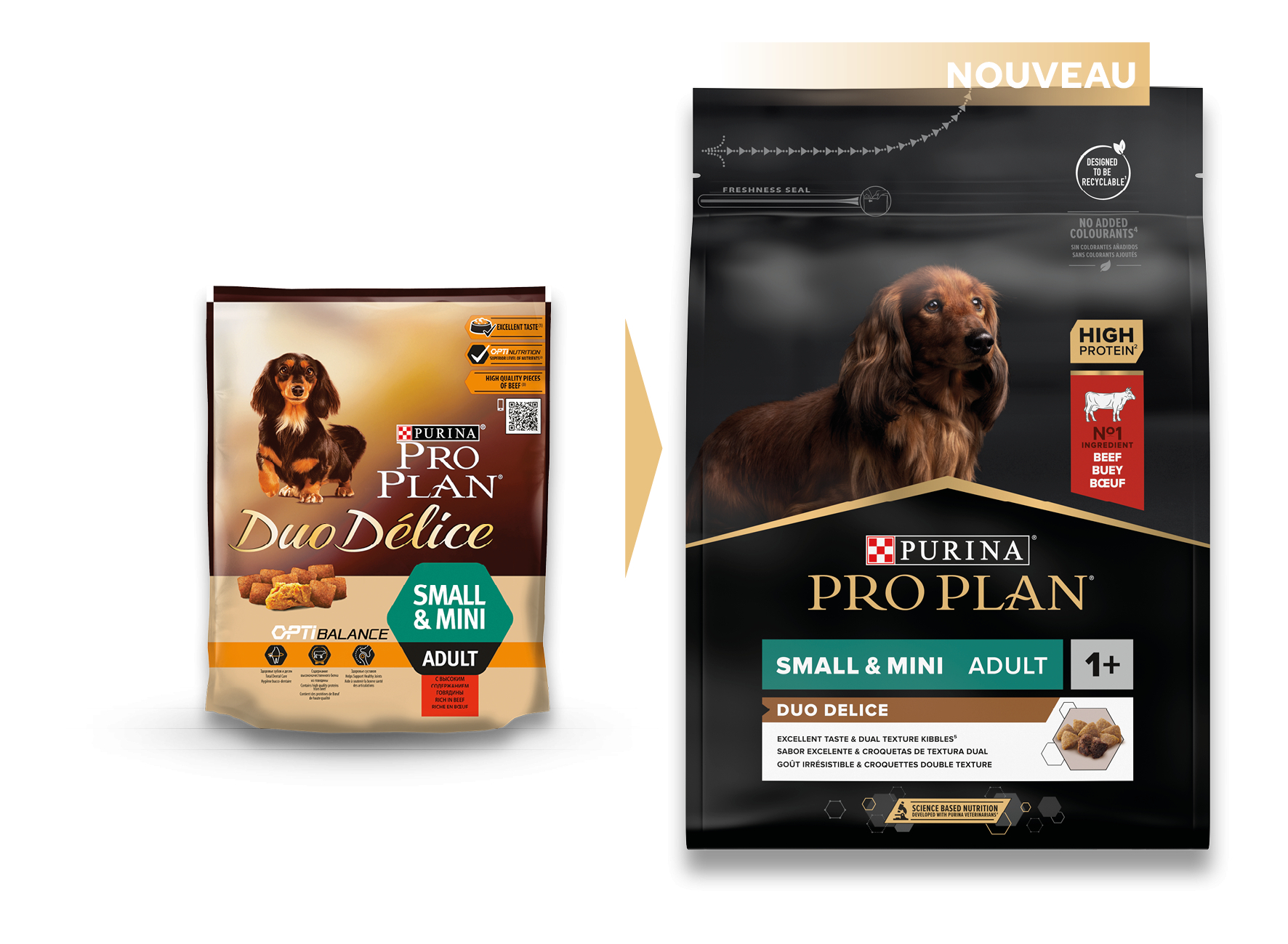 Pro Plan Duo Délice mit Rindfleisch für kleine erwachsene Hunde