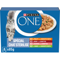 PURINA ONE Gatos esterilizados Pollo, Buey, Salmón y Pavo comida húmeda para gatos