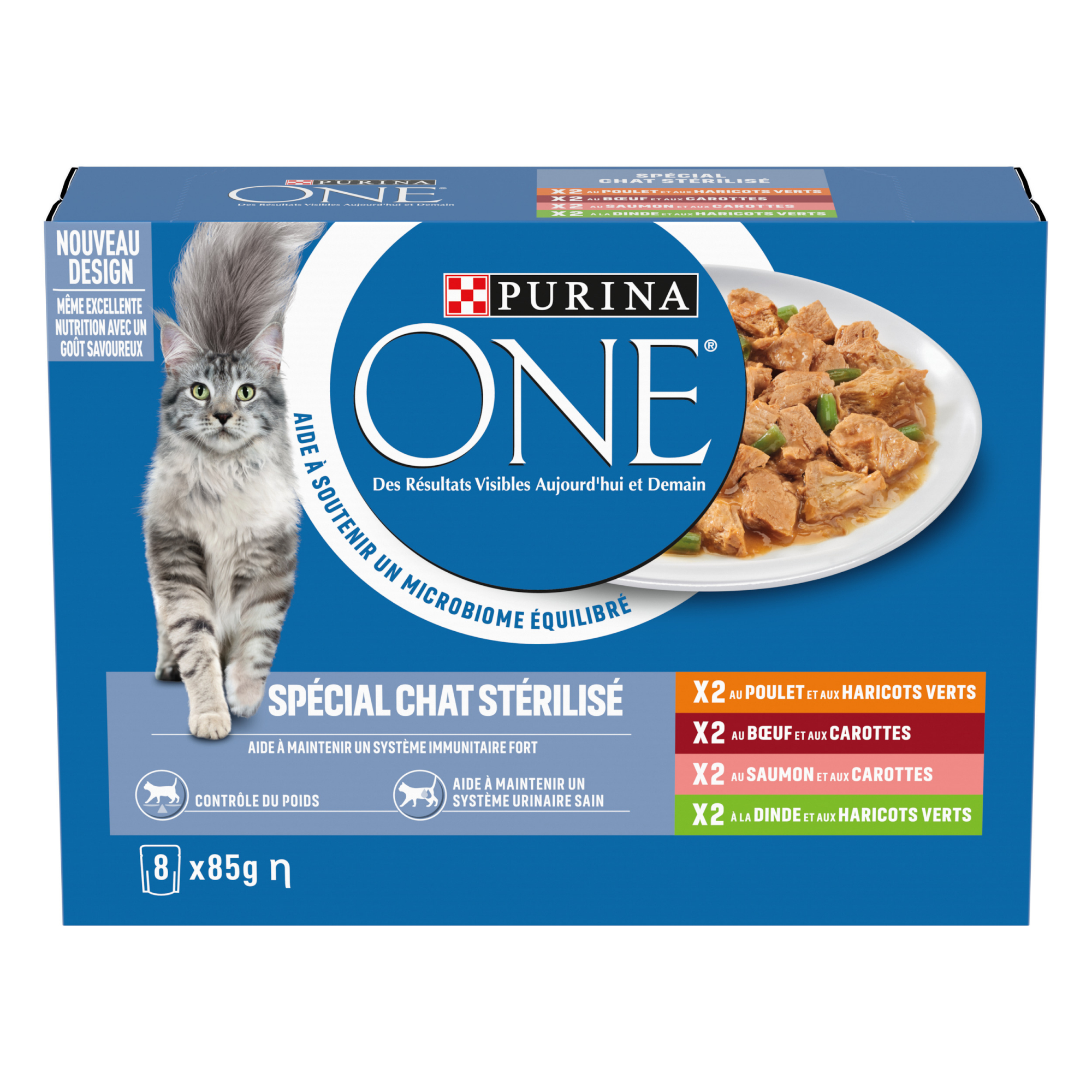 PURINA ONE sterilisierte Katzen - Variationen - Rind, Huhn, Lachs, Pute