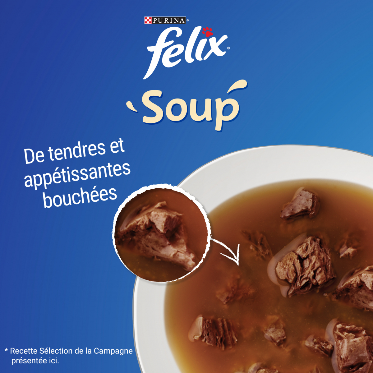 Soupe pour chat Adulte au cabillaud, au thon & carrelet FELIX