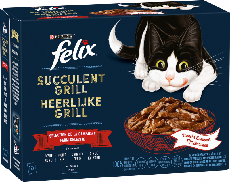 FELIX Succulent Grill pour chat - Poissons ou Viandes