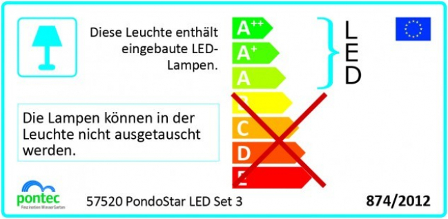 Set de 3 LED RGB sous-marin Pontec Pondostar