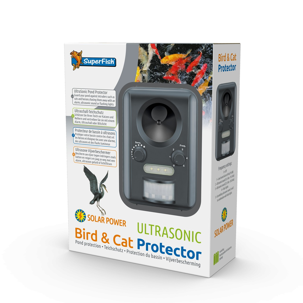 Protector ultrasónico para estanques - SF Bird & Cat Protector