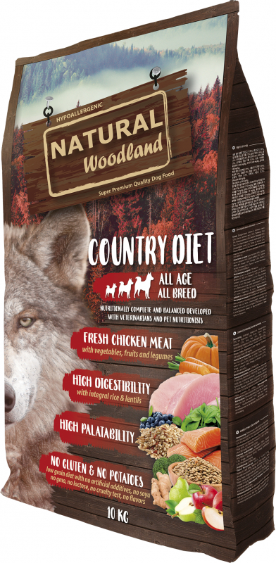 Natural Woodland Country diet para cães de todas as idades