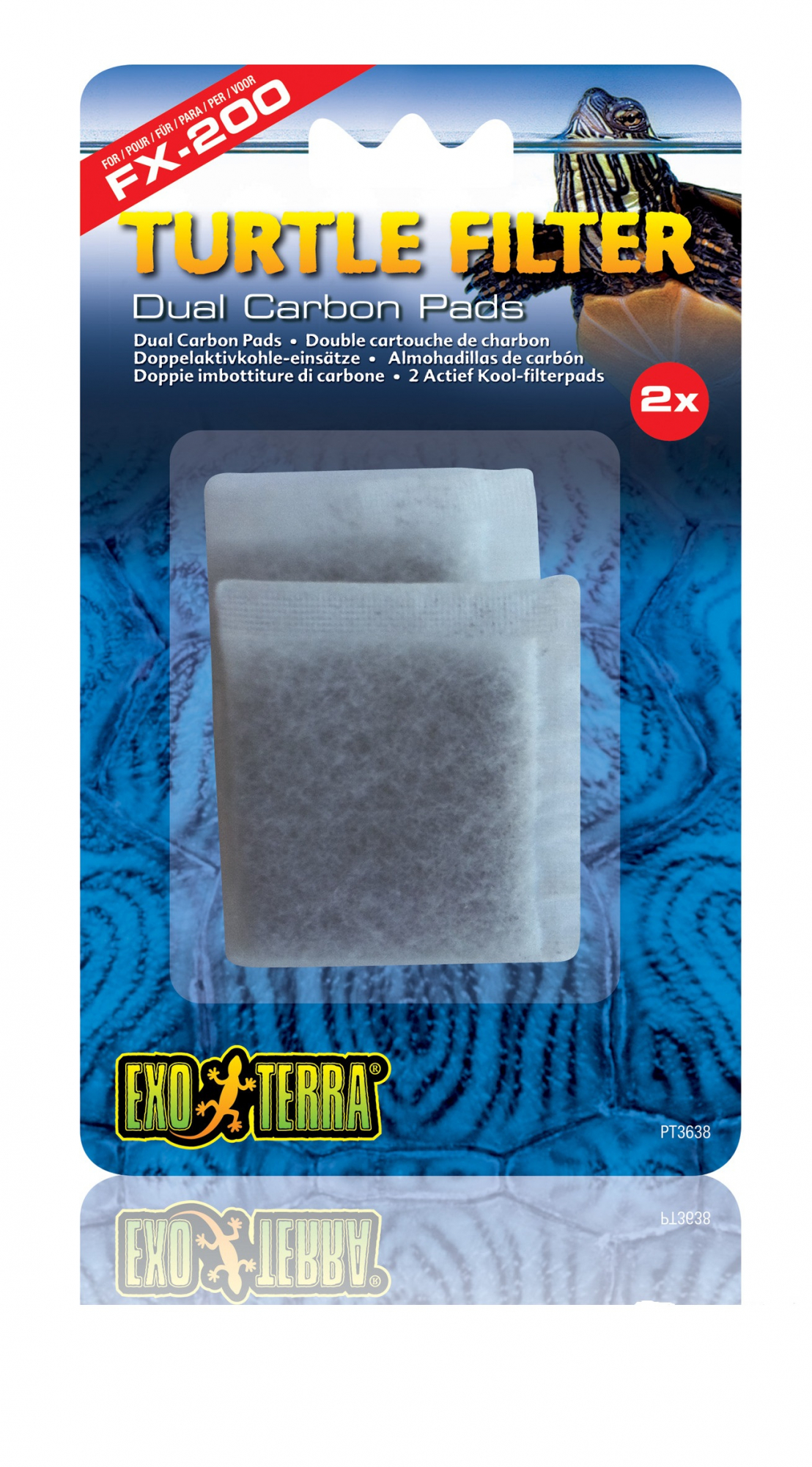 2 Actief kool filterpads Exo Terra FX200 et FX350