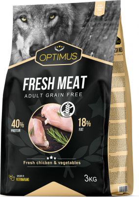 OPTIMUS Fresh Meat au poulet frais sans céréales pour chien (…)