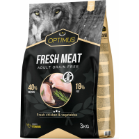 OPTIMUS Fresh Meat Pienso sin cereales para perros adultos con pollo fresco