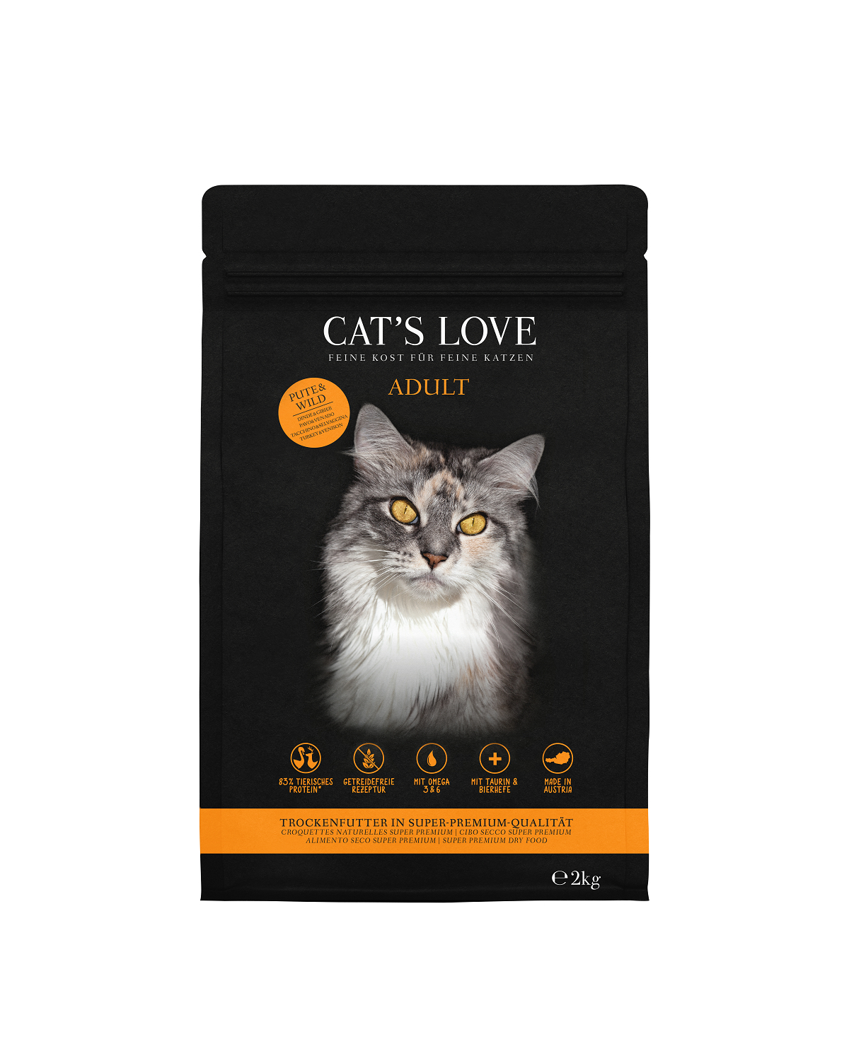CAT'S LOVE Trockenfutter mit Pute und Wild für erwachsene Katzen