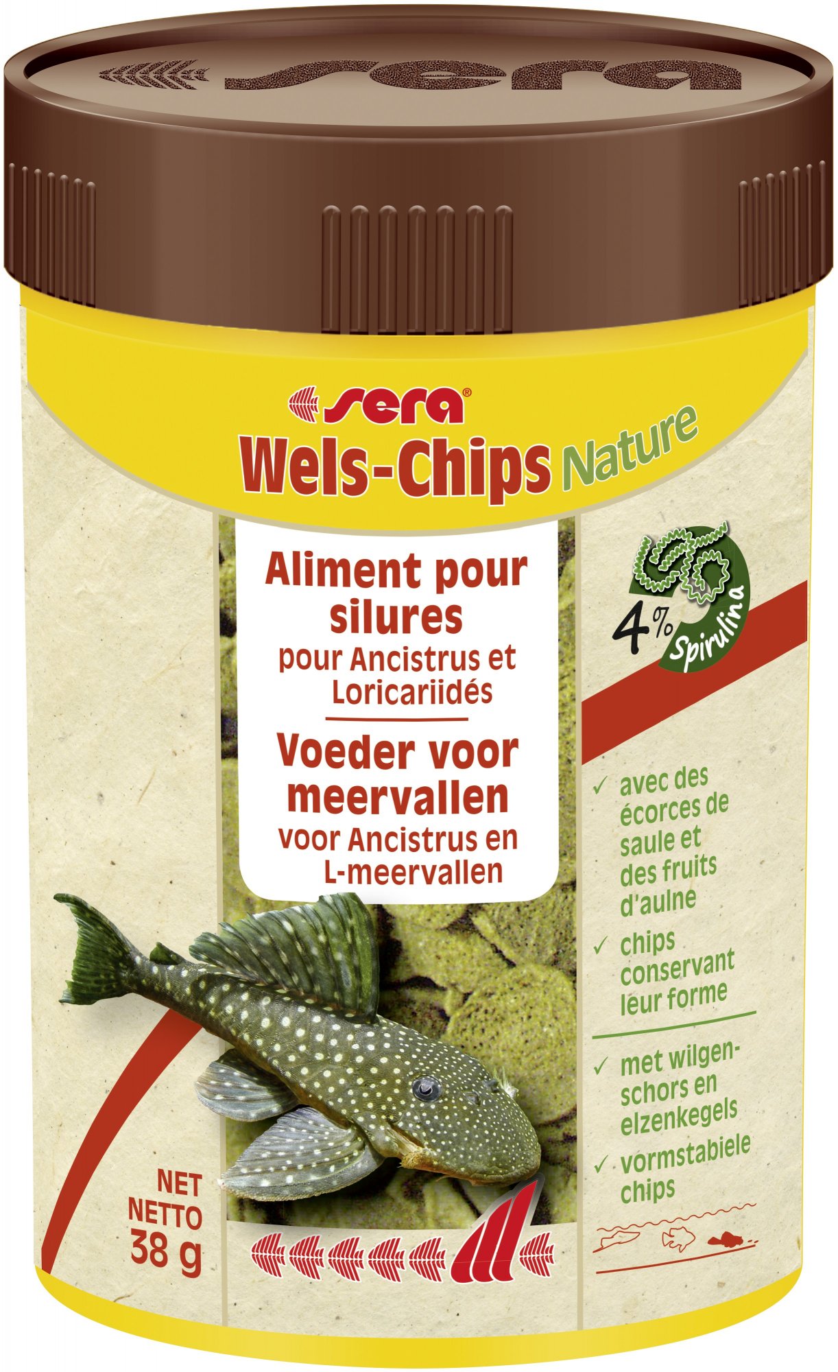 Sera Wels Chips Nature Chips reich an Ballaststoffen für Ancistrus und Loricaridae