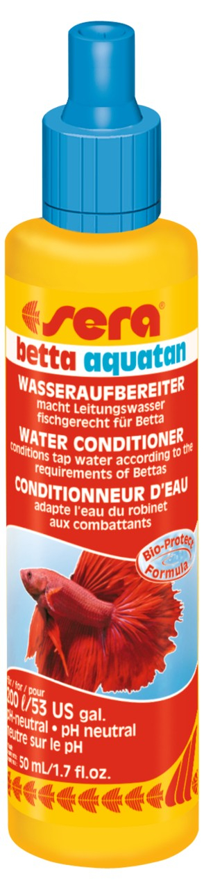 Condicionador de água adequado para bettas e rico em minerais Sera Betta Aquatan