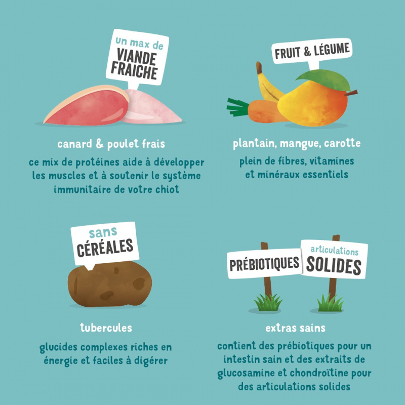 Edgard & Cooper Canard et Poulet frais Sans céréales pour Chiot