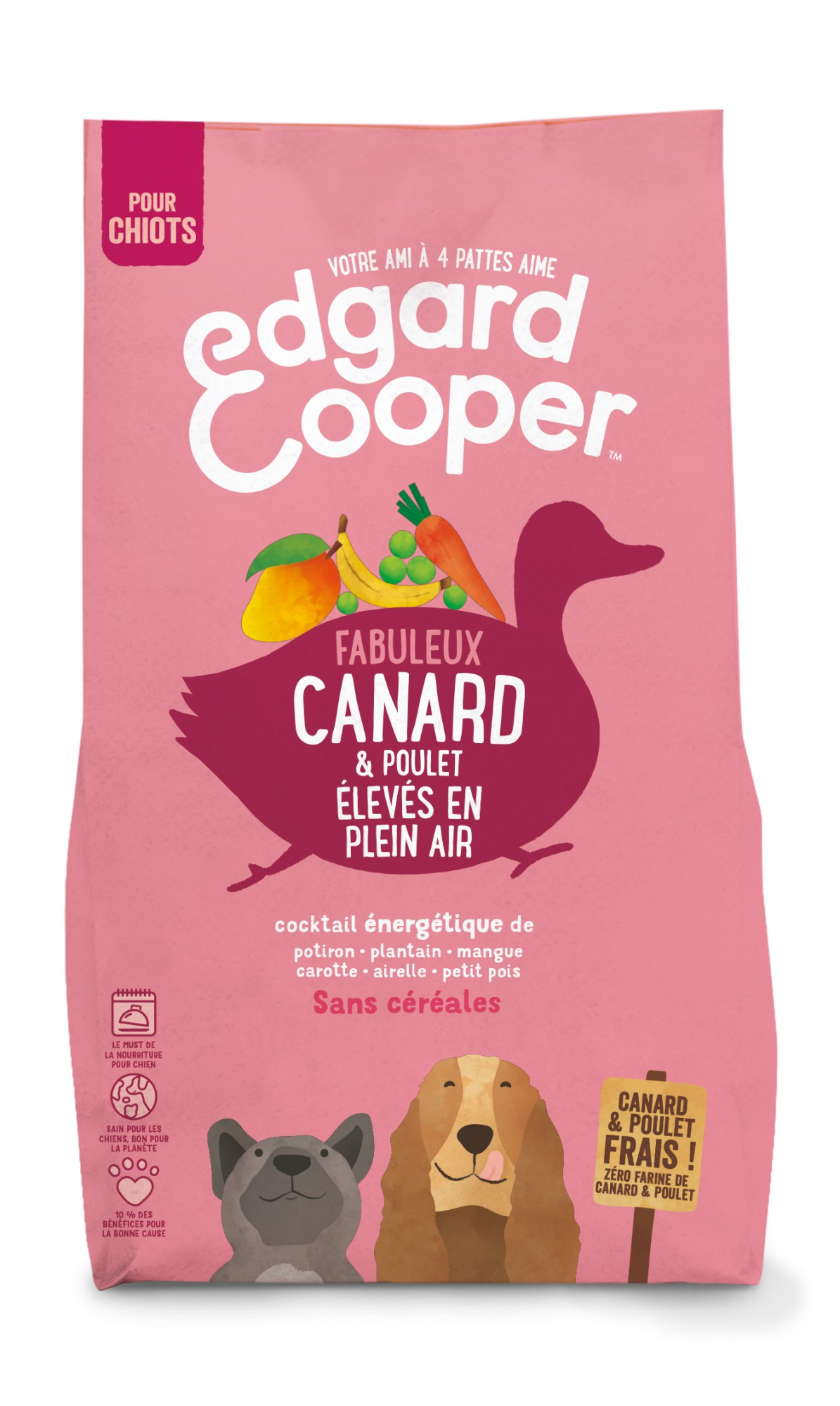 Edgard & Cooper Pienso para cachorros con Pato y Pollo frescos sin cereales