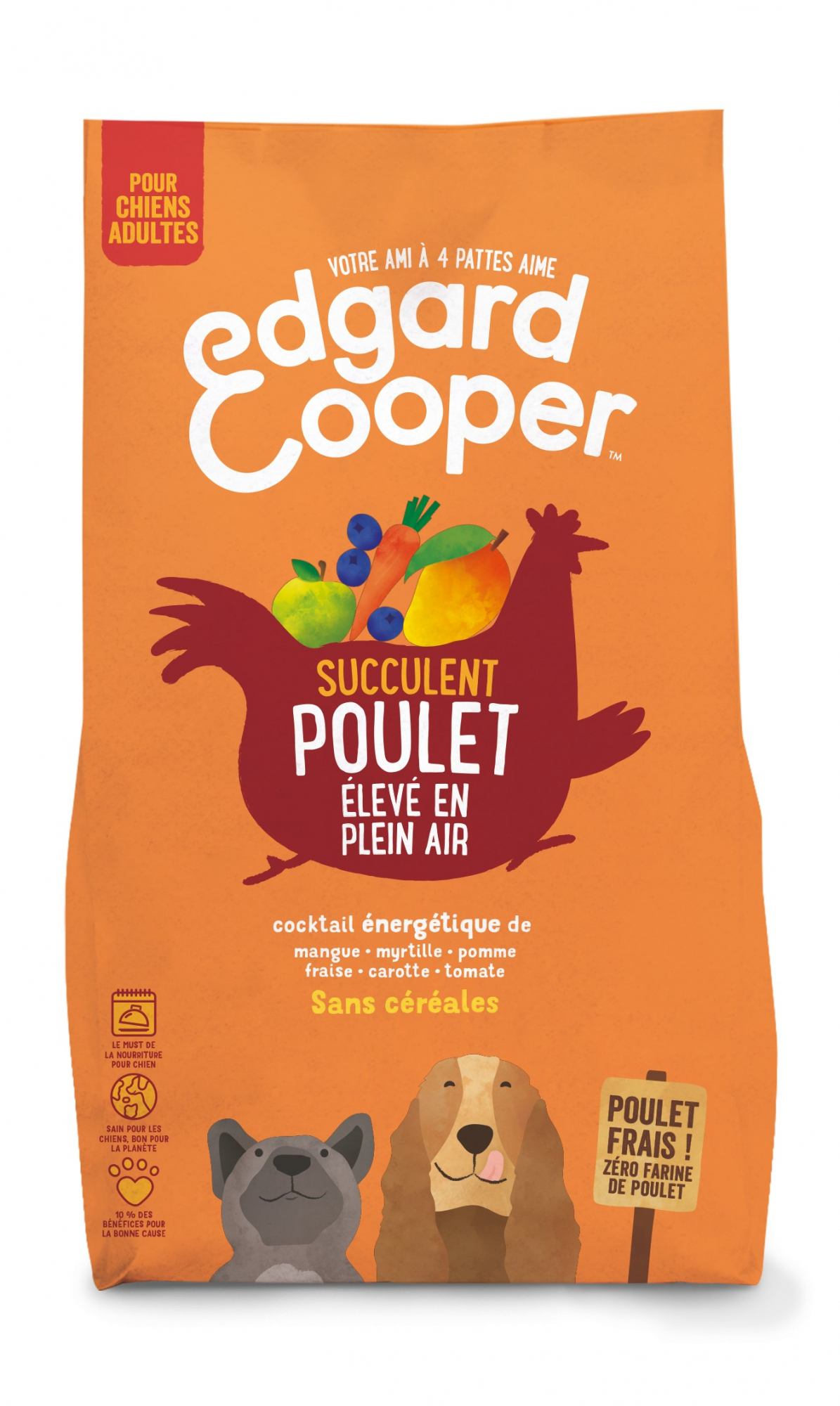 Ração seca para cão Edgard & Cooper com frango fresco sem cereais
