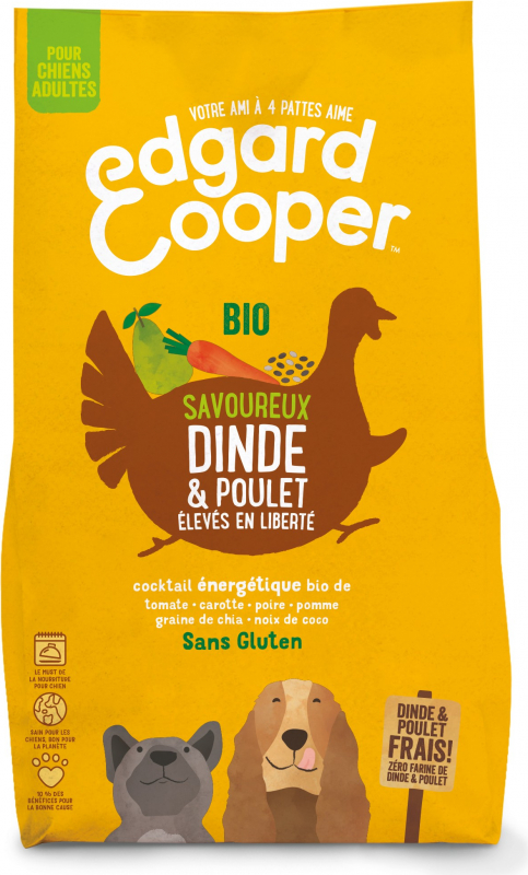 Edgard & Cooper Pavo y Pollo frescos Ecológicos Sin Cereales para Perro Adulto