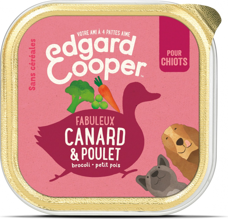 Edgard & Cooper Barquette Pâtée Canard et Poulet frais pour Chiot