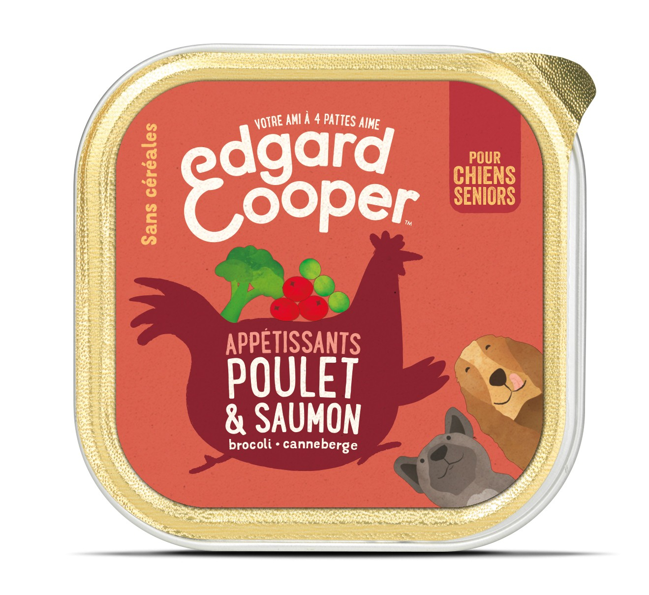 Edgard & Cooper Hühnchen & Lachs - im Schälchen für ältere Hunde