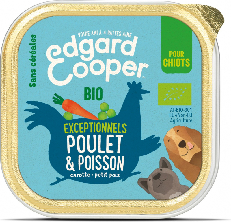Edgard & Cooper Exceptionnels Poulet et Poisson frais Biologique pour Chiot