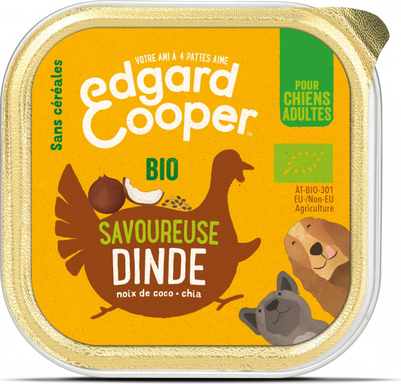 Edgard & Cooper Savoureuse Dinde fraîche Biologique pour chien Adulte