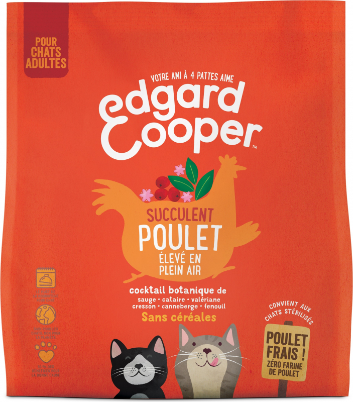 Edgard & Cooper Poulet frais Sans Céréales pour Chat Adulte